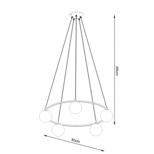 Sollux Lighting Kroonluchter YOLI 5 - 80x80x98cm