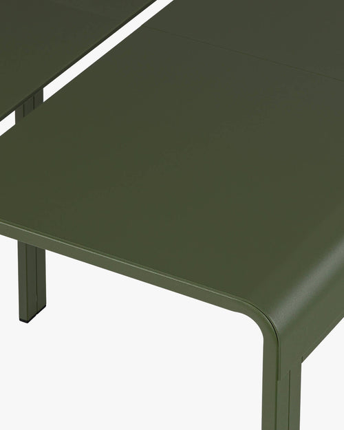 noo.ma Oto buitentafel 80 x 80 cm - Forest Green, stalen vierkante tuintafel