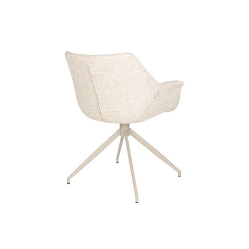 Zuiver Doulton Eetkamerstoelen met Armleuningen Beige - Set van 2