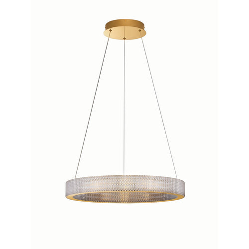 Nova Luce KINARA Geïntegreerde LED-hanglamp voor plafond, platina goud, Triac dimbaar, 70W, 5286lm, 3000K