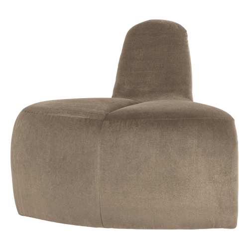 WOOOD eetbank hoek rond rugleuning Mojo - Velvet - Khaki - 83x73x73