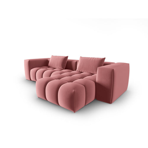 Cosmopolitan Design - Modulaire hoekbank rechts Verona 3-zits, flueel flamingo - 145x260x70cm