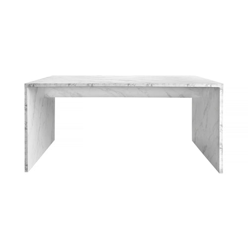 Eettafel met wit marmer effect in melamine 160 cm ALBERTA - vtwonen shop