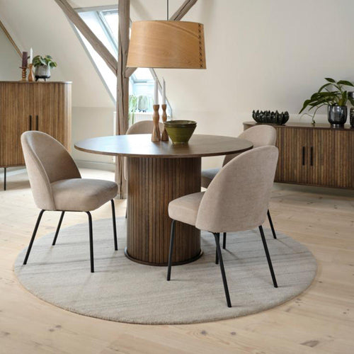 Olivine Lenn houten eettafel gerookt eiken - Ø 120 cm - vtwonen shop