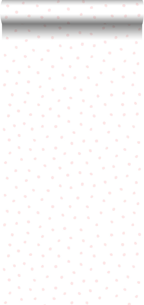 ESTAhome behang stippen licht roze en wit - 53 cm x 10.05 m - 138936