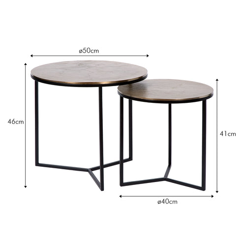 Atmooz bijzettafel Thor S/2 - zwart