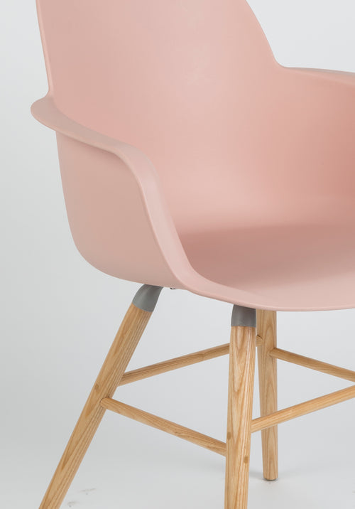 Zuiver Albert Kuip Eetkamerstoelen met armleuning Roze - Set van 2 - vtwonen shop