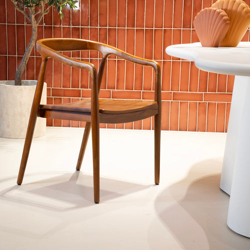 DÉJA Living Eetkamerstoel Lasse - Walnoot Hout - Set van 2