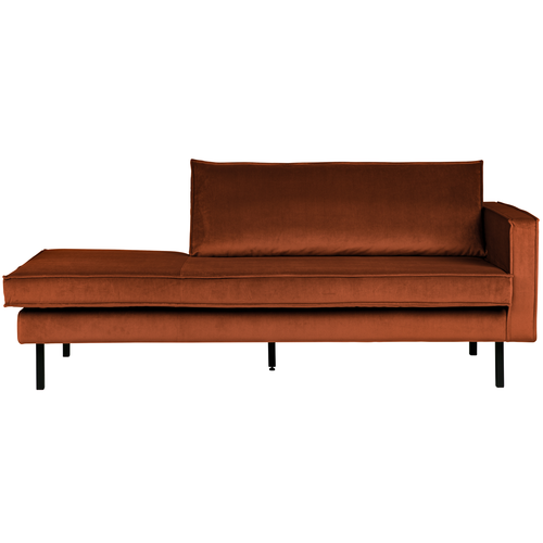 WOOOD daybed rechts Rodeo - Velvet - Roest - 85x203x86