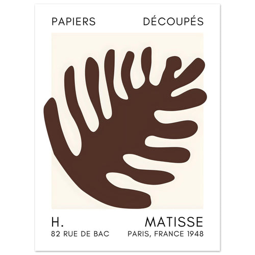 Artfulprints  Matisse – Coral bloom brown   poster 30x40 cm