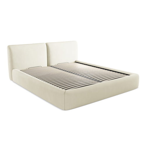 LaMiaSofa Bed met opbergruimte Milano - chenille stof - beige - 200x228x82