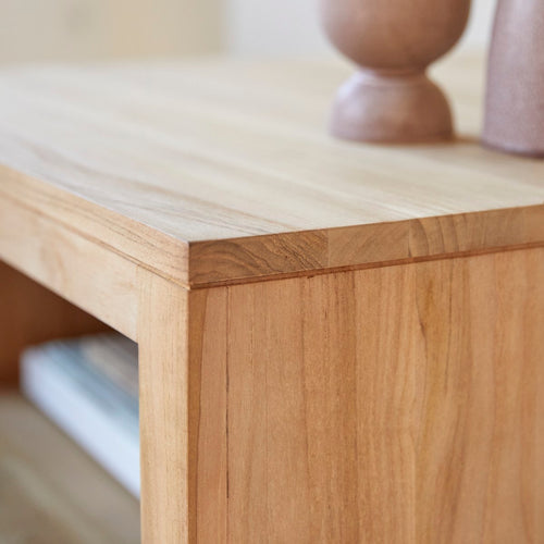 Tikamoon Vierkante salontafel van massief teakhout - Naturel