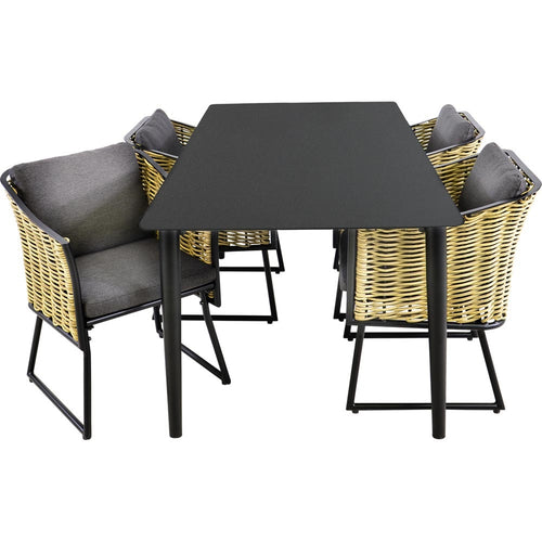 Lesli Living tuintafel Crest - zwart - 180x90x75cm