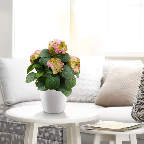 Maxifleur Hortensia deluxe kunstplant 45cm - roze