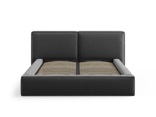 Micadoni Opbergbed met hoofdeinde Jodie 160x200cm, flueel, grijs - 228x214x108cm