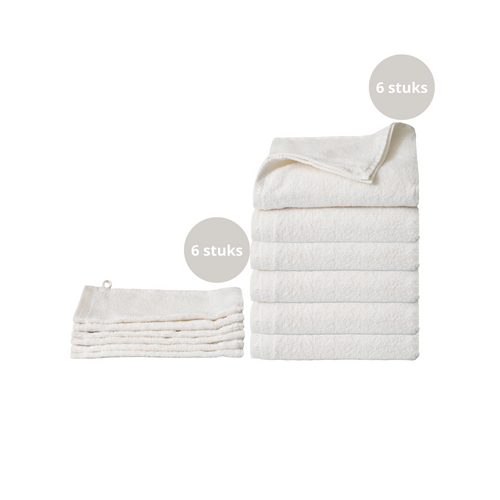 Ten Cate handdoeken 6 stuks - 50x100 cm - washandjes 6 stuks - wit - vtwonen shop