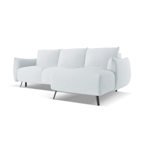 LaMiaSofa hoekbank rechts Genova - chenille stof - lichtblauw - 242x162x86