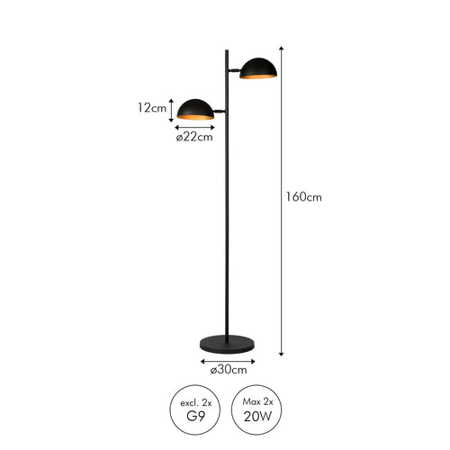 Atmooz vloerlamp Balade - goud - 30 x 55 x H 160 cm - G9