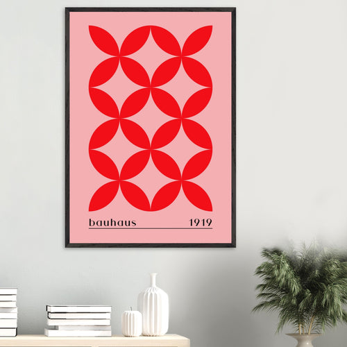 Artfulprints Poster met Lijst Bauhaus - 1919   - 70x100 cm - Rood