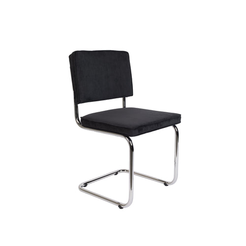 Zuiver Ridge Rib Eetkamerstoelen Zwart - Set van 2 - vtwonen shop