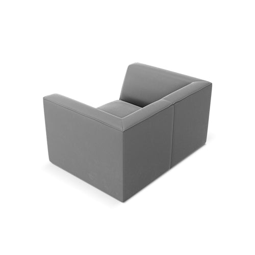 Cosmopolitan Design - Fauteuil Siena flueel grijs - 92x120x69cm