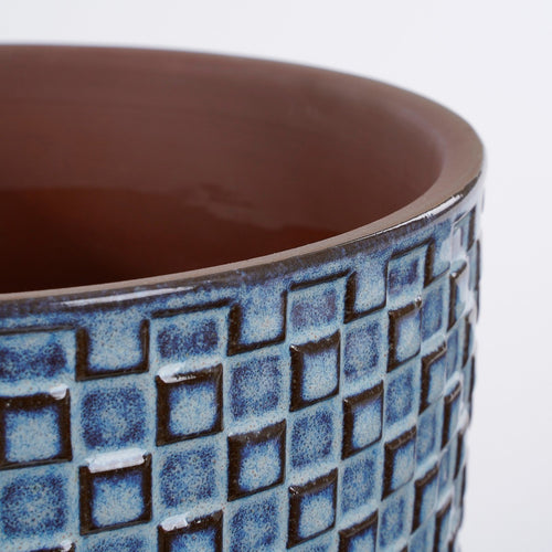 Mica Decorations Daan Bloempot - H18 x Ø19 cm - Blauw