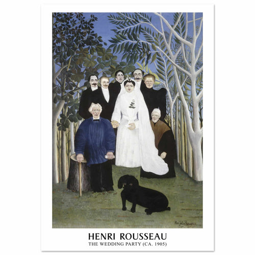 Artfulprints Poster met Lijst Henri Rousseau - The wedding party   - 30x40 cm - Meerkleurig