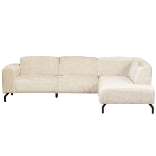 Giga Meubel Hoekbank Milan 3,5-zits Rechts - Stof/Metaal - Taupe