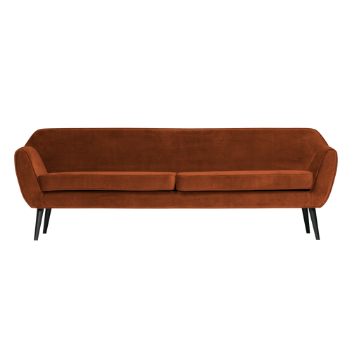 WOOOD 3-zits bank Rocco - Velvet - Roest - 75x230x82