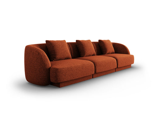 Cosmopolitan Design Bank Tulum 3-zits, chenille, terracotta - 90x255x70cm