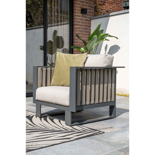 Garden Impressions lounge dining set Gabon donker grijs - 5-delig