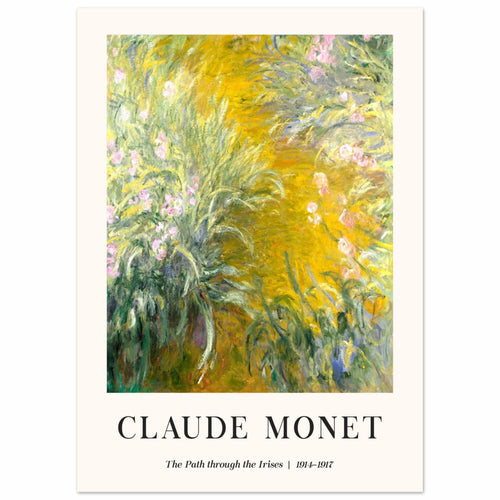 Artfulprints  Claude Monet - The path through the irisis   poster 50x70 cm - vtwonen shop