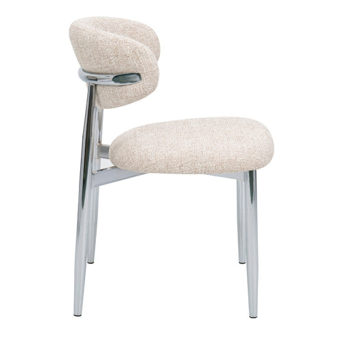 DÉJA Living Eetkamerstoel Skara - Beige/Chrome - Set van 2 - vtwonen shop