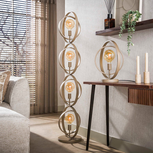 Giga Living Vloerlamp Turn Around - Beige Metaal - 40x30x165cm