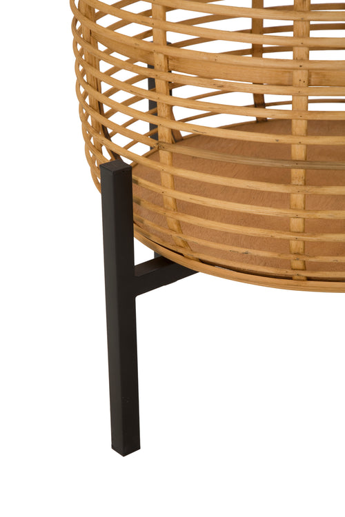 Mauro Ferretti plantenpot - set van 2 - Ø 41x47-33x39 cm - bruin/zwart