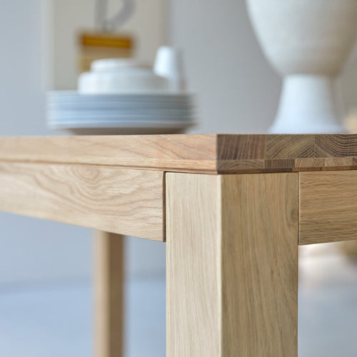 Tikamoon Tafel van massief eikenhoutzonder knoesten voor 6/8 personen - Naturel