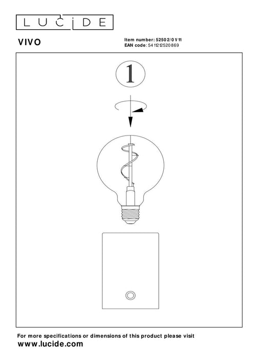 Lucide tafellamp VIVO - 1xE27 - Chroom - vtwonen shop