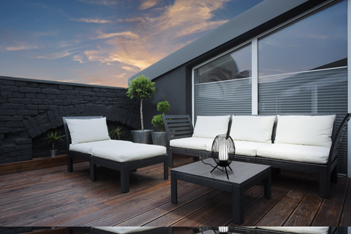 EGLO tafellamp buiten Fusignano - e27 - 41 cm - zwart/wit