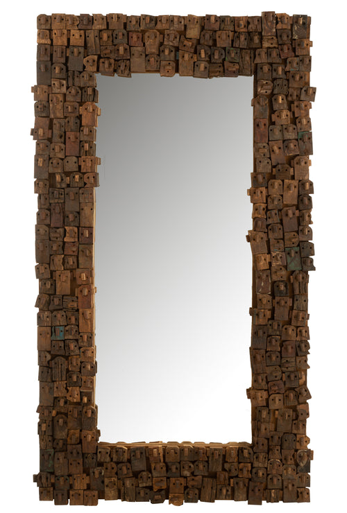 J-Line spiegel Syma - hout/glas - naturel - large - 100 x 180 cm