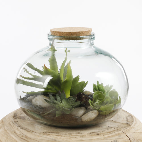 Mica Decorations Olly Vaas - H23 x Ø29 cm - Gerecycled Glas - Transparant