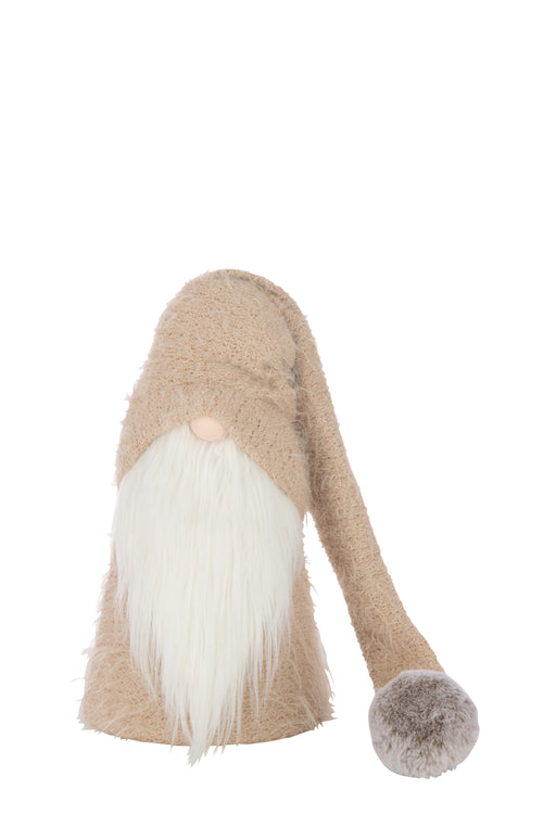 J-Line figuur Kerstman Winter - polyresin - wit/beige - small - vtwonen shop