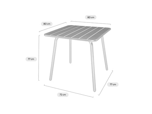 MaximaVida metalen vierkante tuintafel Max 80 x 80 cm ivoor - vtwonen shop