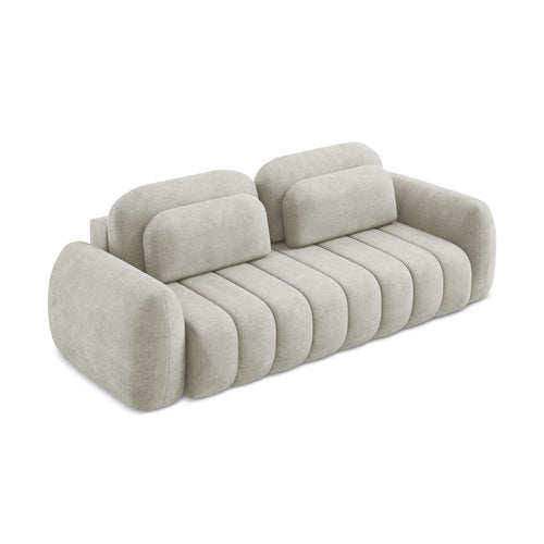 LaMiaSofa 3-zits slaapbank Ginosa - chenille stof - parel - 266x121x95