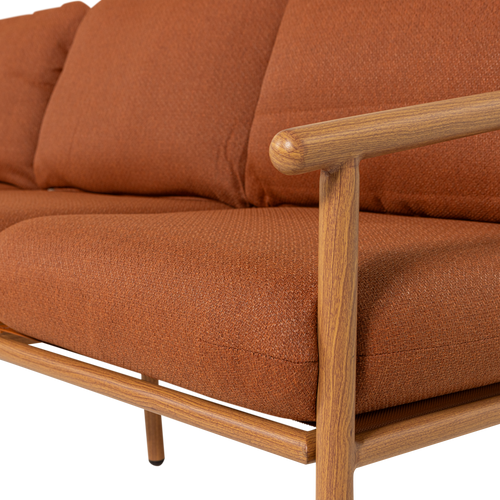 WOOOD 3-zits bank tuin Cavero - Aluminium - Terra/Naturel - 57x192x87