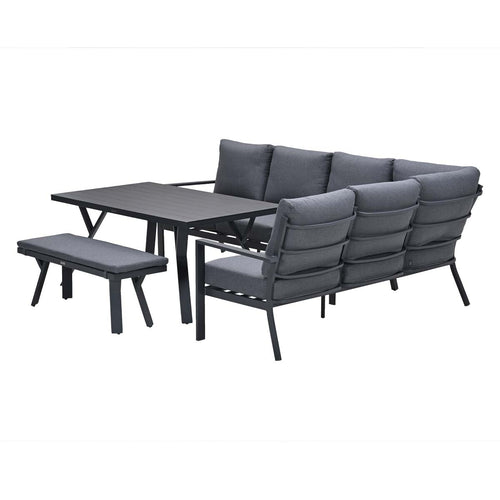 Garden Impressions lounge dining set Senja mystic grey - 4-delig - rechts - vtwonen shop