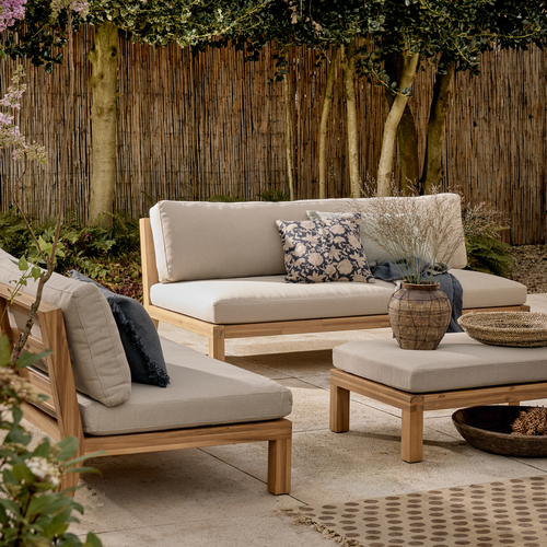 vtwonen tuin loungestoel Relax - Acaciahout - Naturel/Zand - 90x120x70