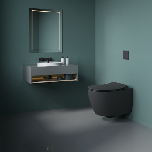 Isvea Wc Toilet Badkamer Hangend Bidet Antraciet Inclusief Softclose Toiletbril - vtwonen shop