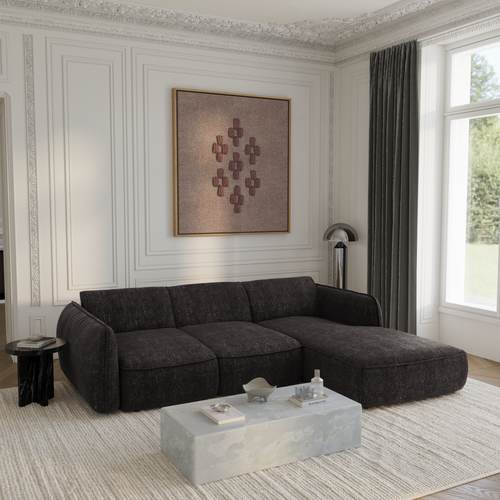 Sia Home slaapbank LIVIA - Fluweel weefsel - Zwart - 274cm - vtwonen shop