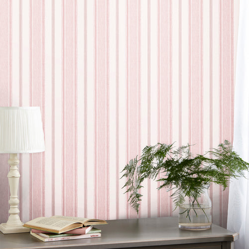 Laura Ashley vliesbehang Heacham Stripe Blush - roze - 10mx52cm - vtwonen shop