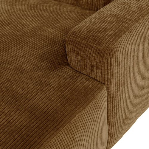 WOOOD chaise longue bank rechts Mojo Base - Rib - Honinggeel - 74x112x162